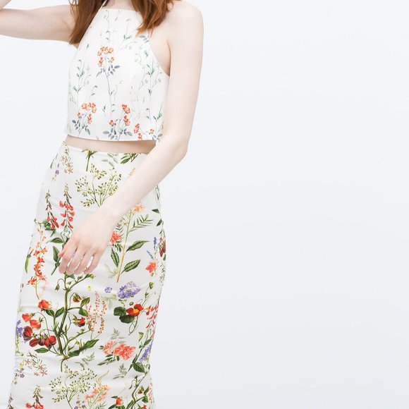 Zara Floral Print Crop Top - Picture 4 of 4